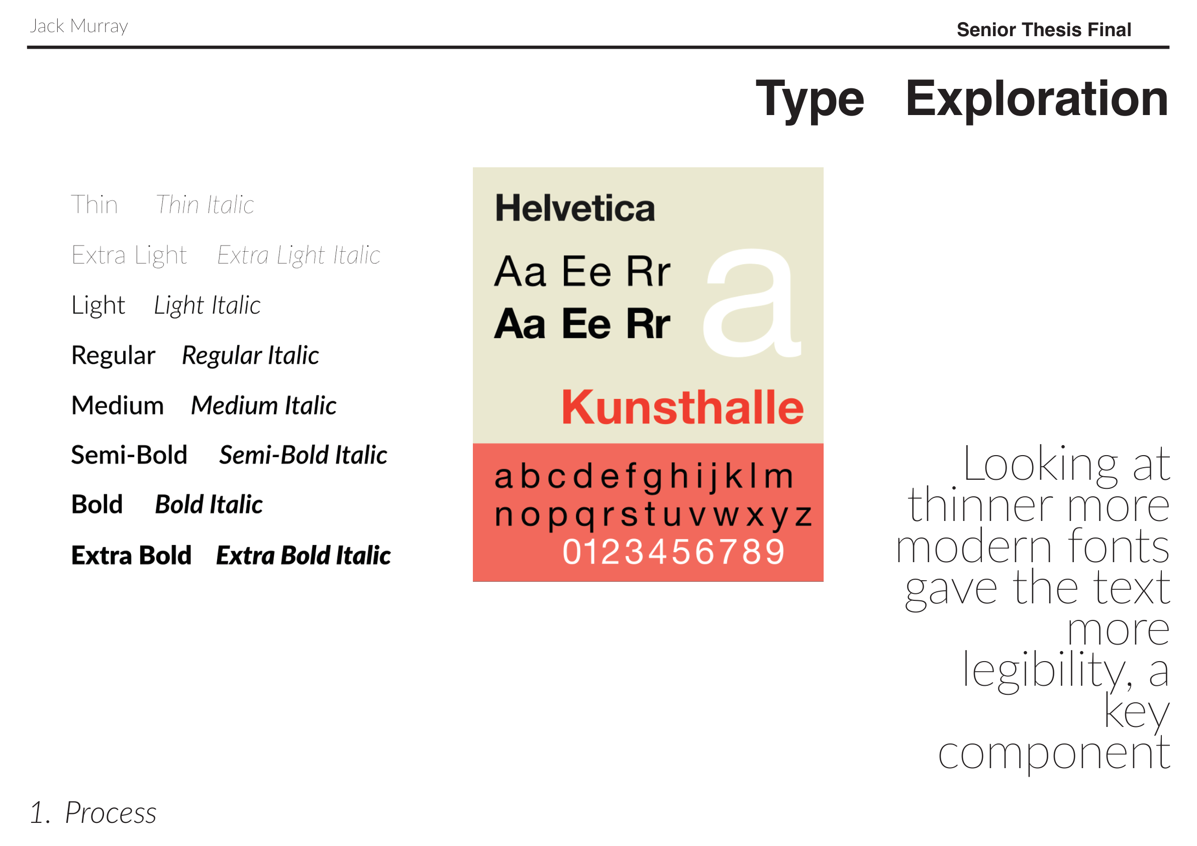 Type Exploration — Helvetica weight study