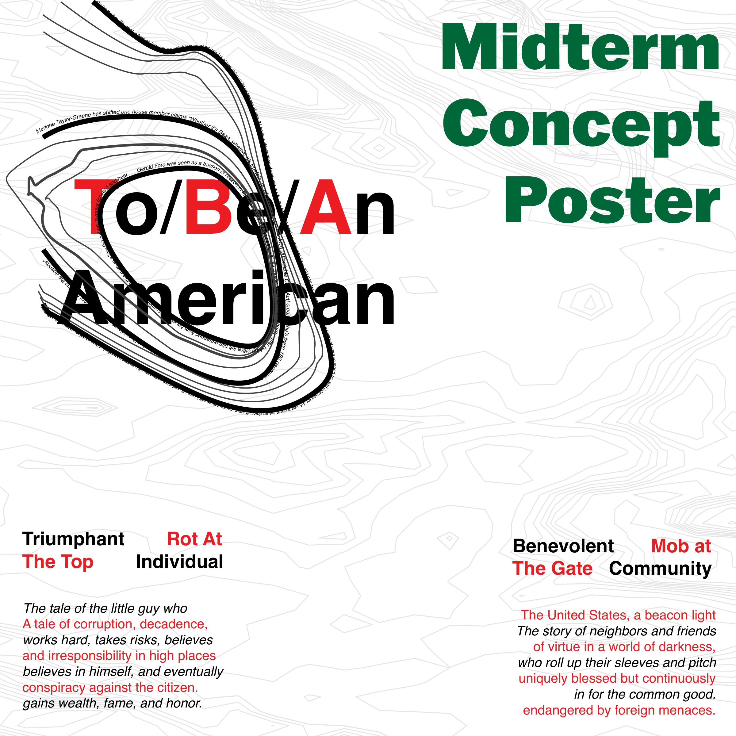 Midterm concept poster, America's four stories