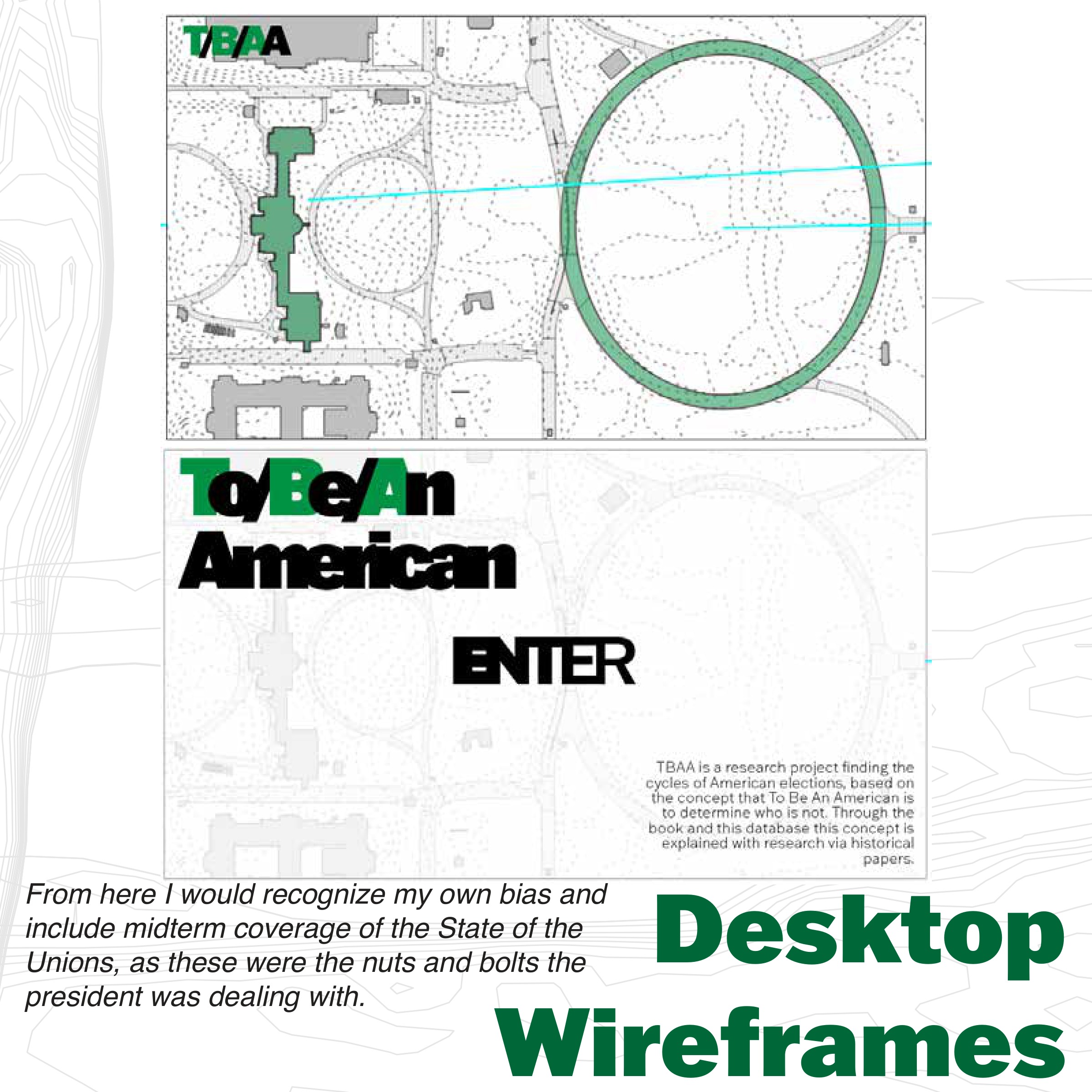 Desktop wireframes